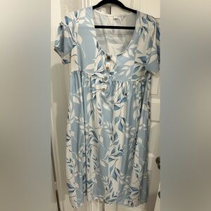 Blue/white floral beach dress